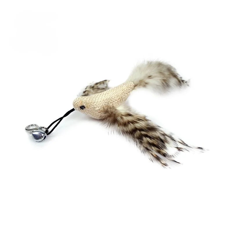 Interactive Feather Cat Wand with Bell & Suction Cup