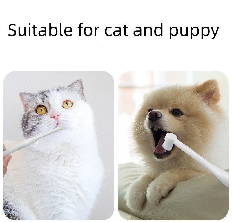 Round Head Dog & Cat Toothbrush - Soft Oral Cleaning