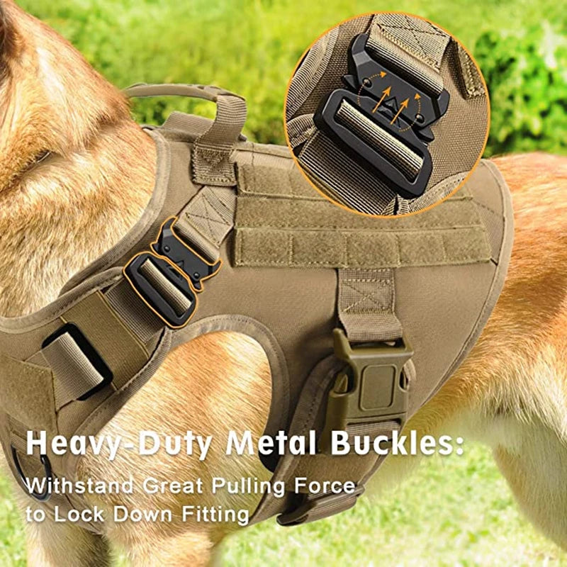 Tactical Dog Harness – 1000D Nylon Vest With Leash Set