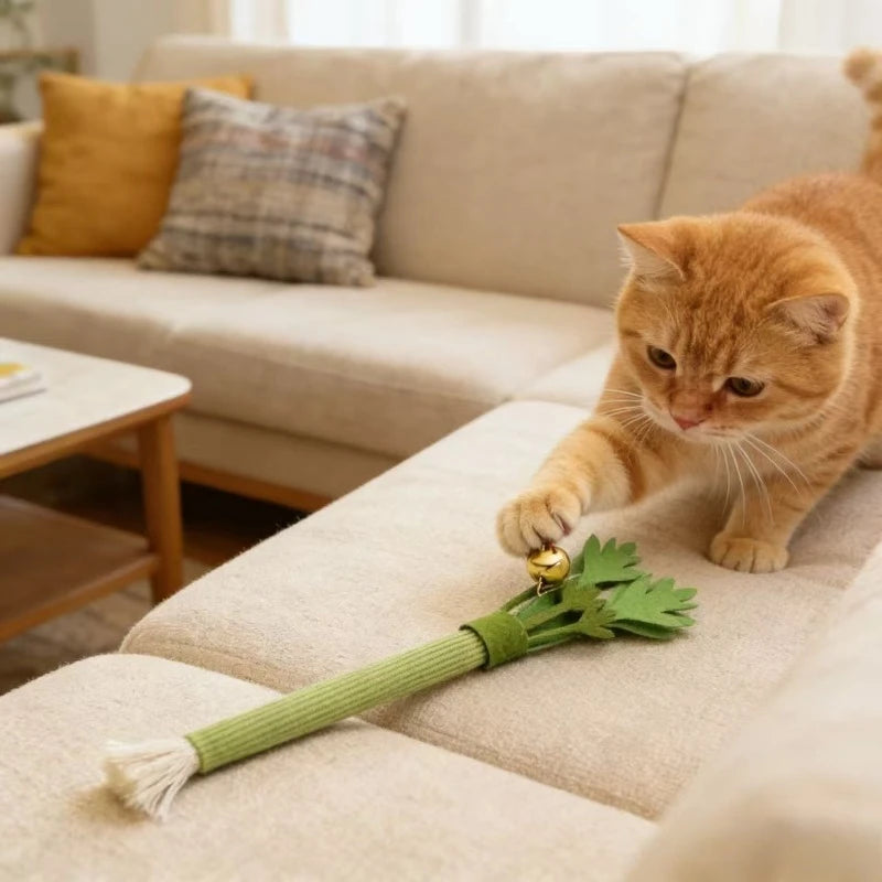 Catnip Chew Toy – Cat Dental Molar Stick with Squeaky Design