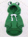 Dog Sweater for Small & Medium Dogs Green Frog Hoodie