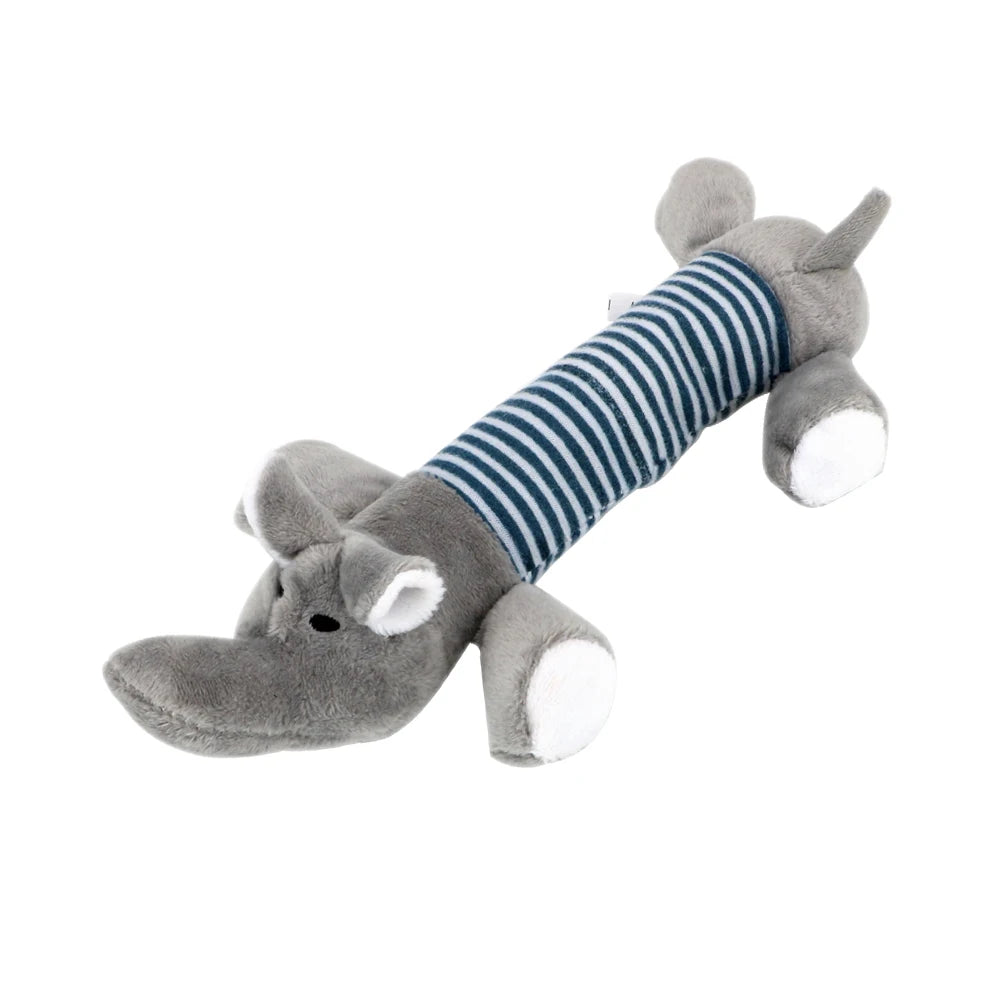 Squeaky Dog Toy Plush Elephant Duck Pig Interactive Toy