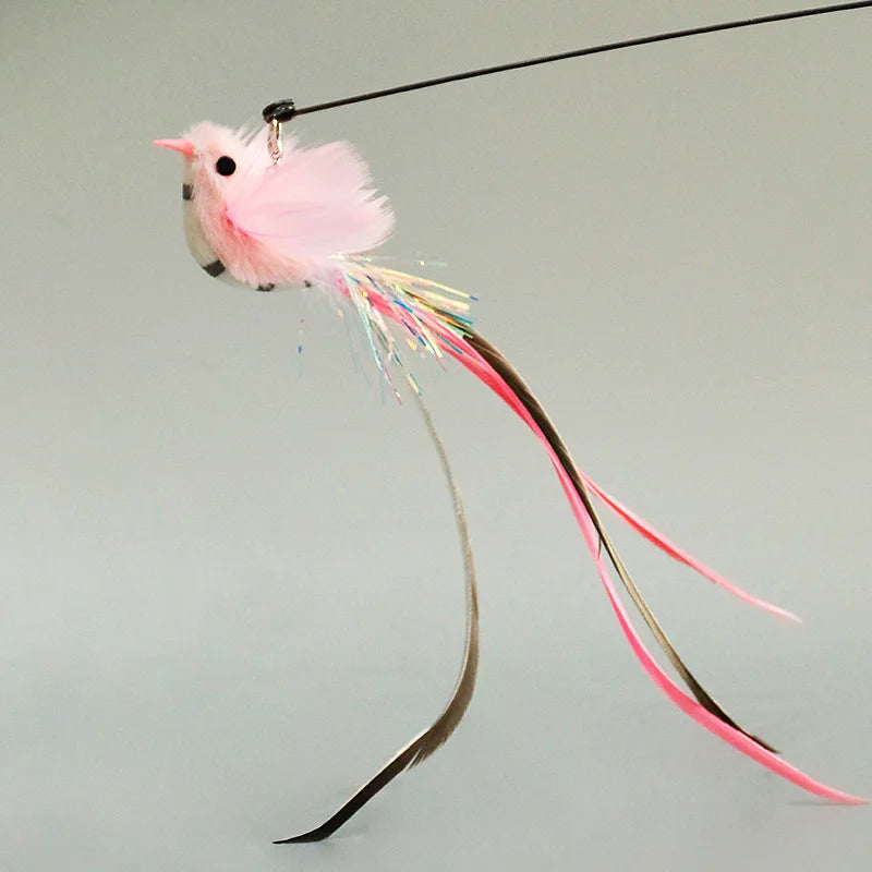 Interactive Feather Cat Wand with Bell & Suction Cup