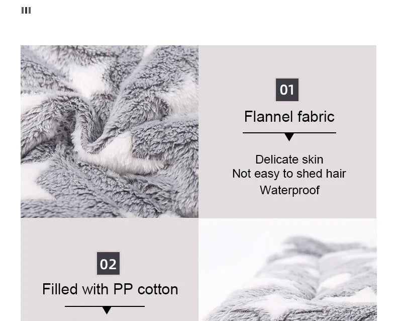 Dog Sleeping Mat – Washable Flannel Winter Bed for Small to Large Dogs