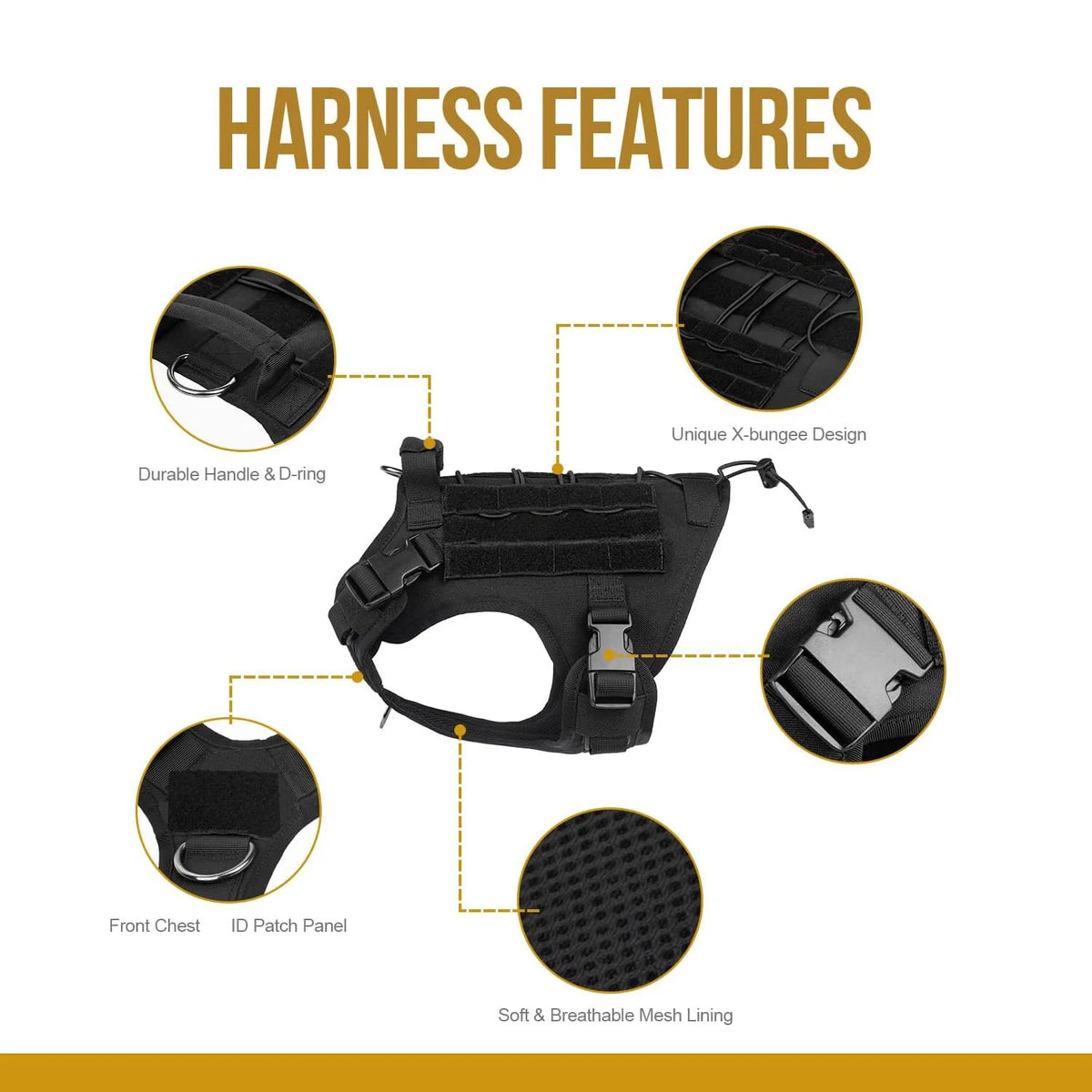 Tactical Dog Harness – Adjustable Vest with Control Handle