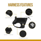 Tactical Dog Harness with Handle, Adjustable No-Pull Dog Vest