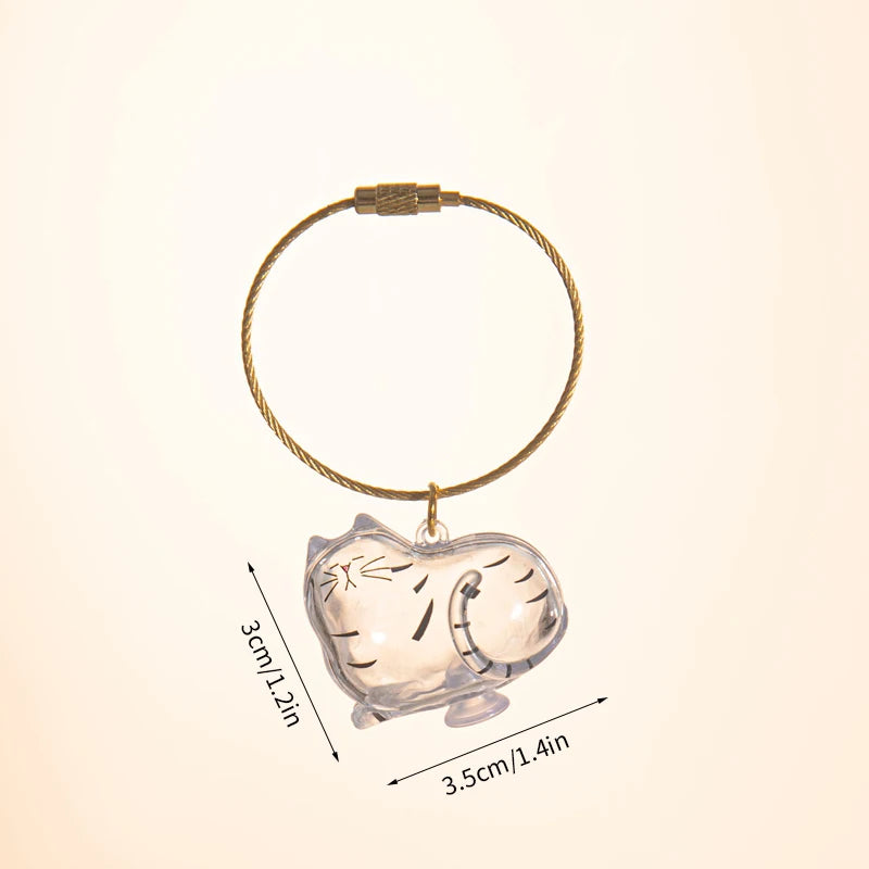 Cat Hair Memorial Keychain – Pet Fur Keepsake Storage Capsule