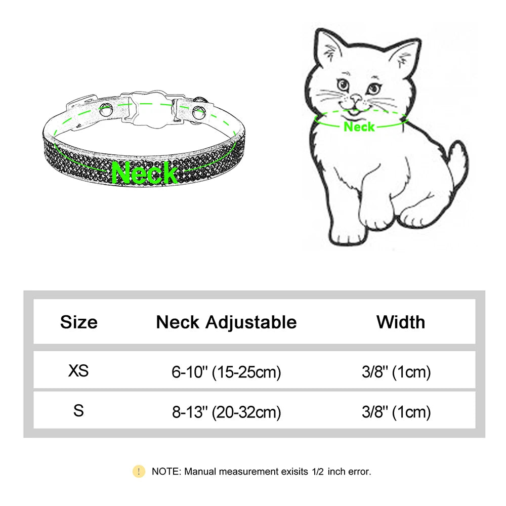 Pink Cat Collar with Rhinestones, Bell & Breakaway Buckle