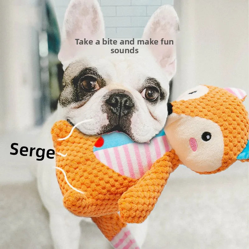 Plush Squeaky Dog Toy – Elephant, Fox & Puppy Designs