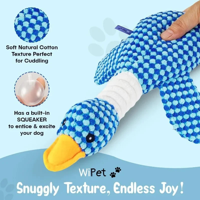 Plush Dog Toy – Goose Shaped Soft Chew & Play Toy