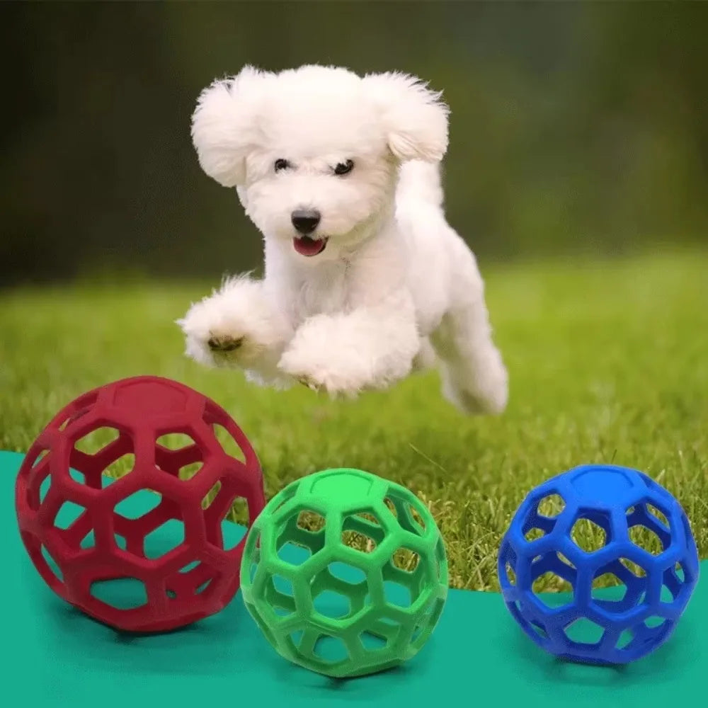 Dog Chew Toy Rubber Ball for Teeth Cleaning & Training