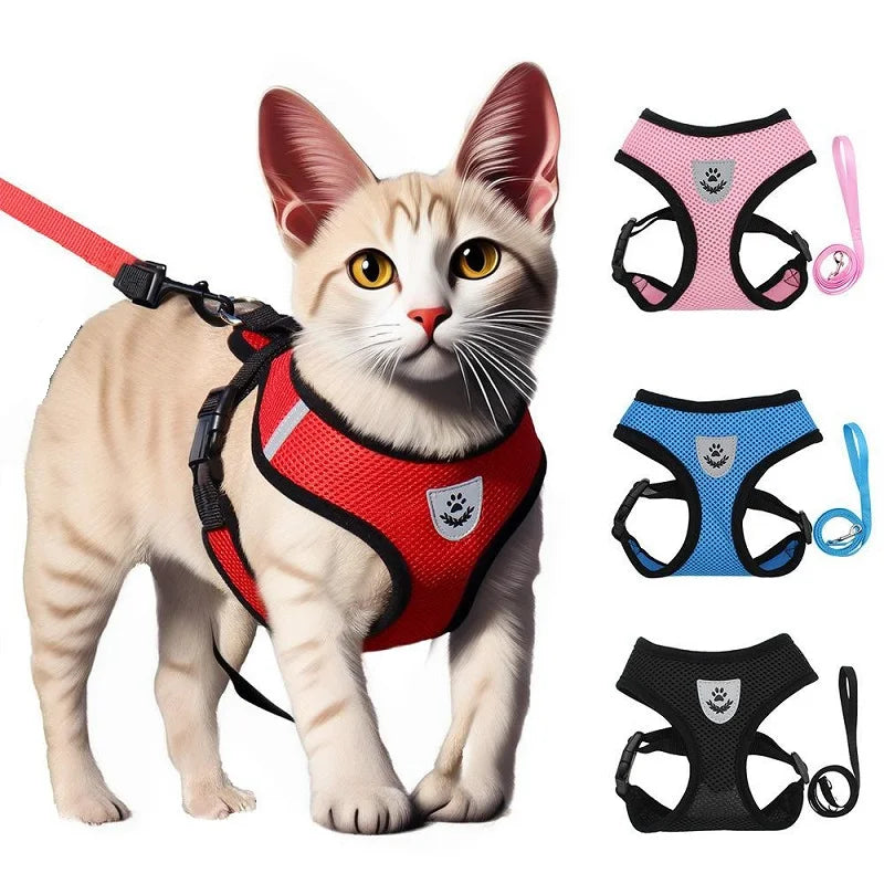 Cat Harness and Leash – Reflective Quick Release Walking Set