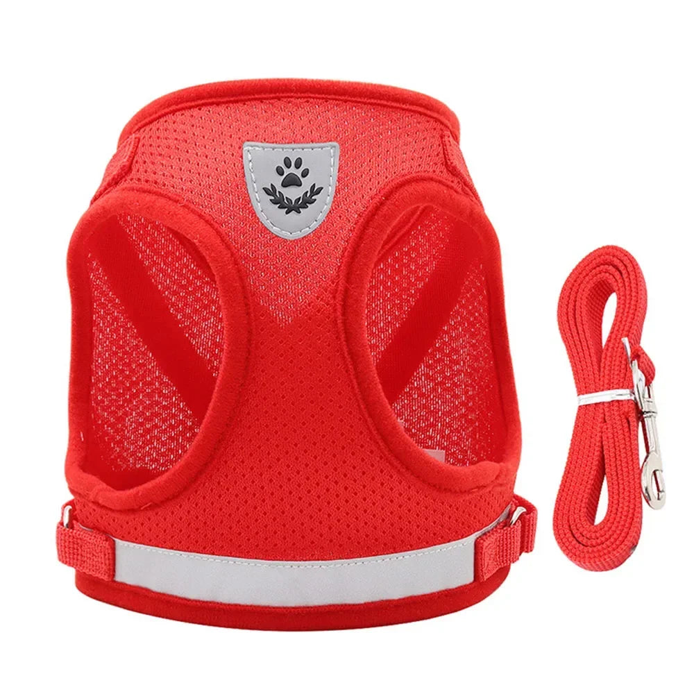 Cat Harness and Leash Set – Adjustable Reflective Mesh Vest