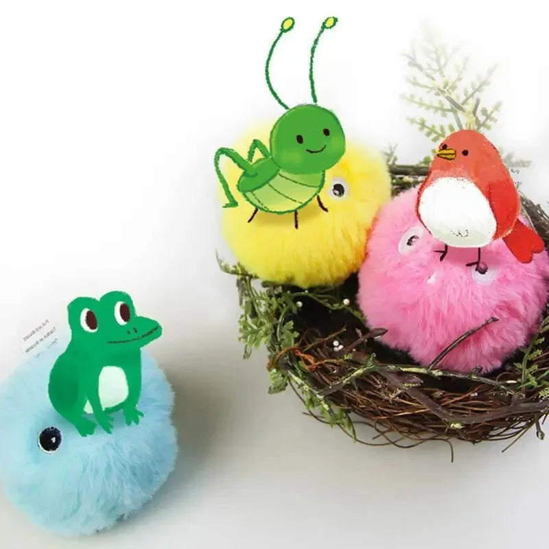 Interactive Cat Toy, Plush Sound Ball with Animal Sounds