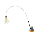 Interactive Cat Toy with Feather Wand & Rotating Base for Indoor Cats
