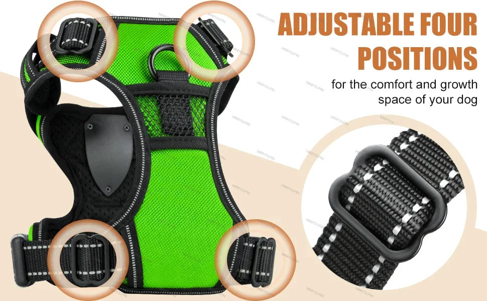 LED Dog Harness, Rechargeable Light Up Vest for Walking