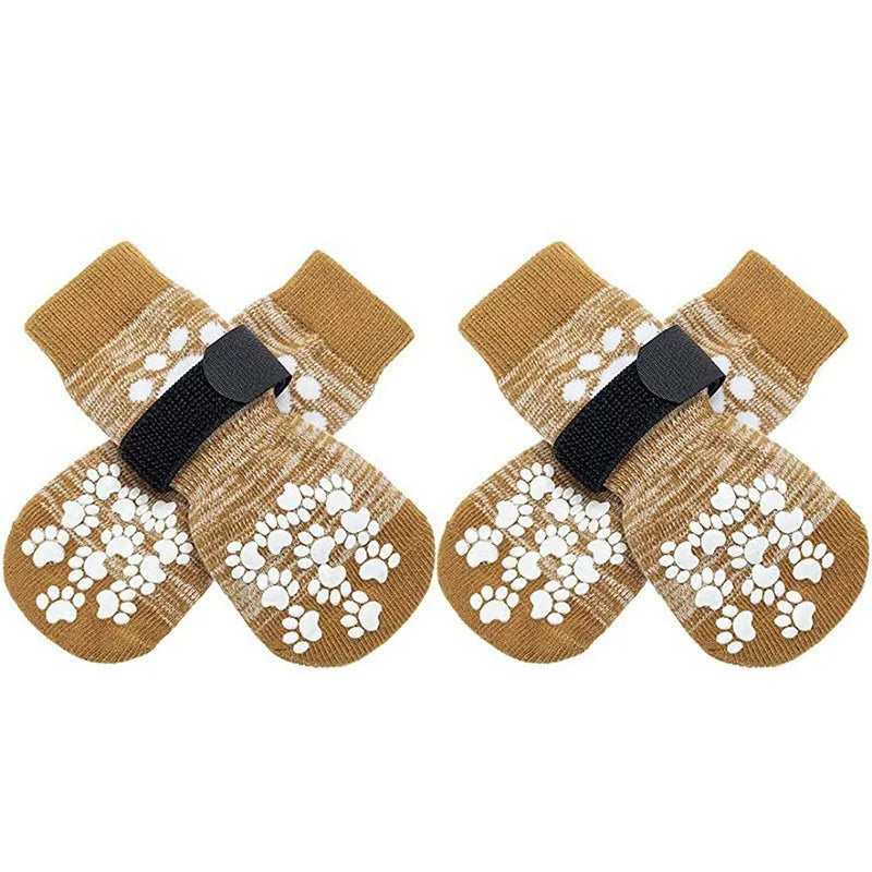 Dog Socks with Straps – Anti Slip Paw Protector for Indoor Floors