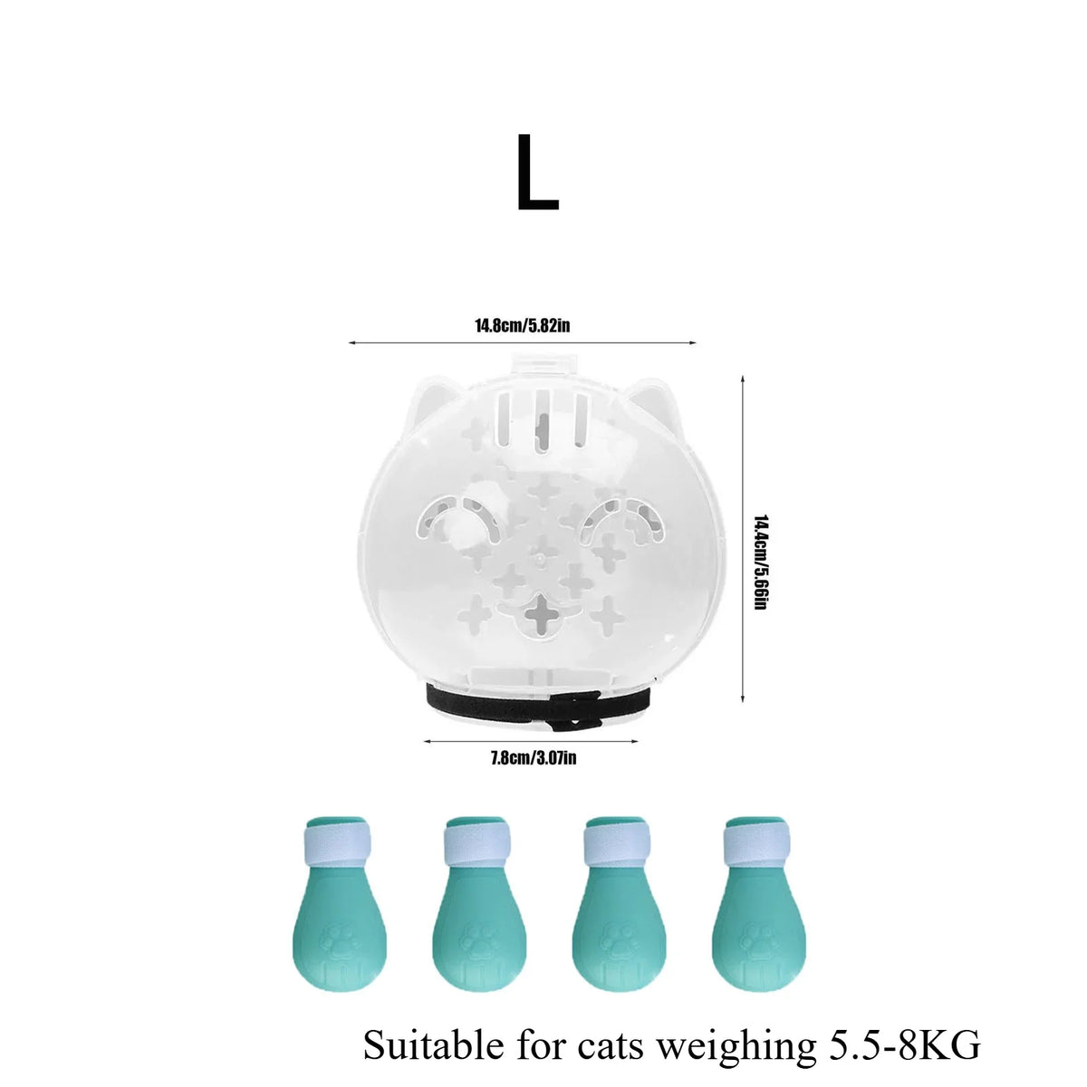 Cat Muzzle for Grooming, Anti-Bite Cover with 4 Paw Shoes