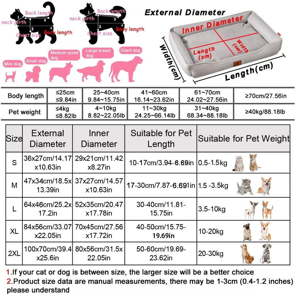 Waterproof Dog Bed – Thick Non-Slip Sofa Bed for Large Dogs & Cats