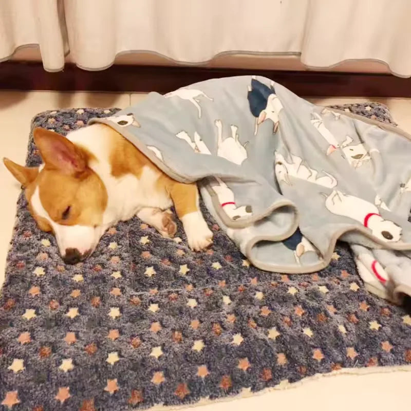 Flannel Dog Bed Mat – Thick Warm Washable Pet Sleeping Mat