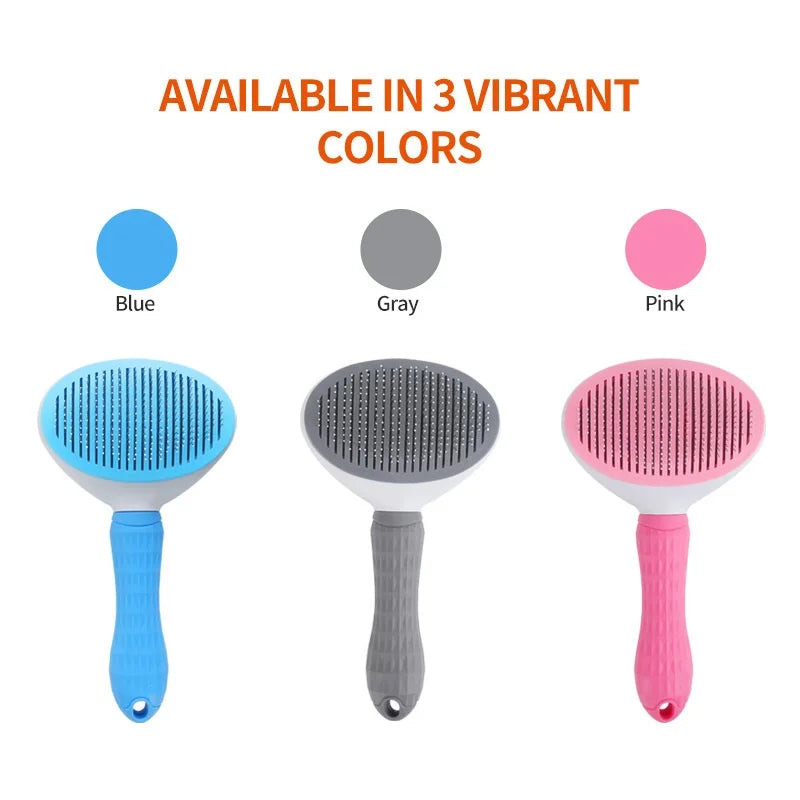 Dog Grooming Brush Self Cleaning Pet Hair Removal Comb