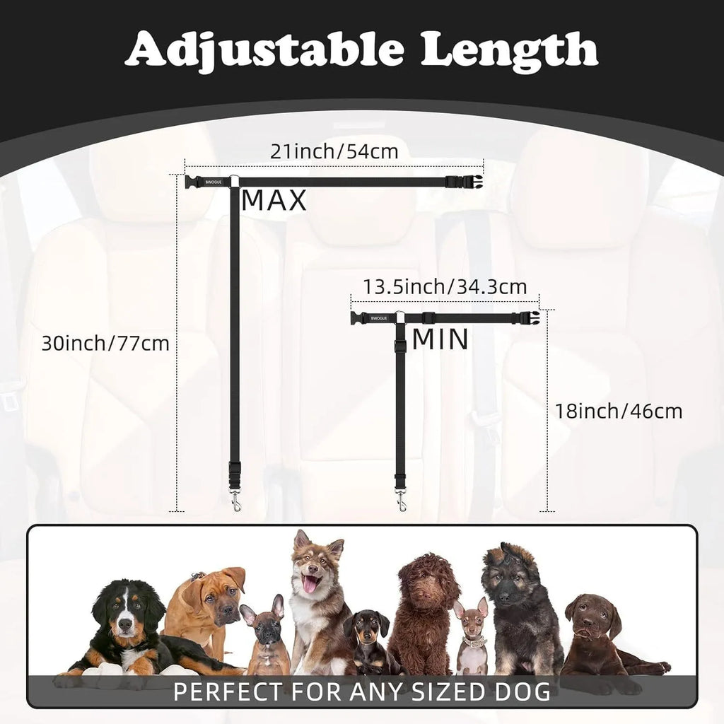 Dog Car Seat Belt, Adjustable Pet Vehicle Restraint Strap