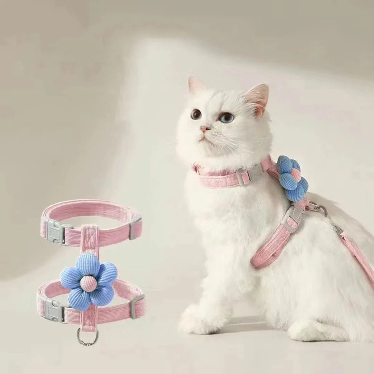 Cat Harness and Leash Set – Adjustable Small Pet Walking Harness