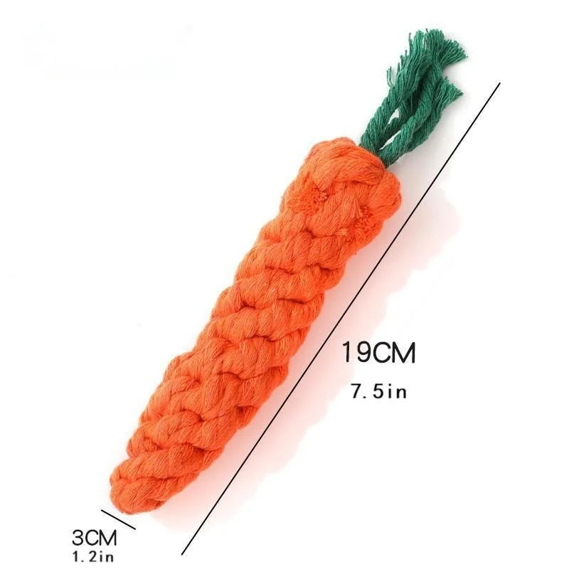 Dog Rope Toy – Carrot Shape Cotton Chew Toy