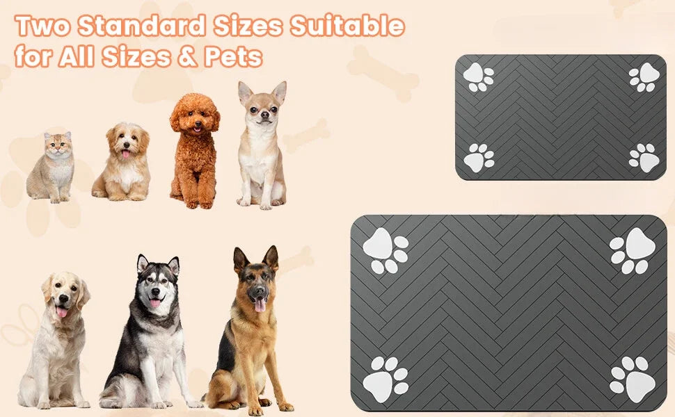 Pet Feeding Mat, Absorbent Waterproof Bowl Mat for Dogs & Cats