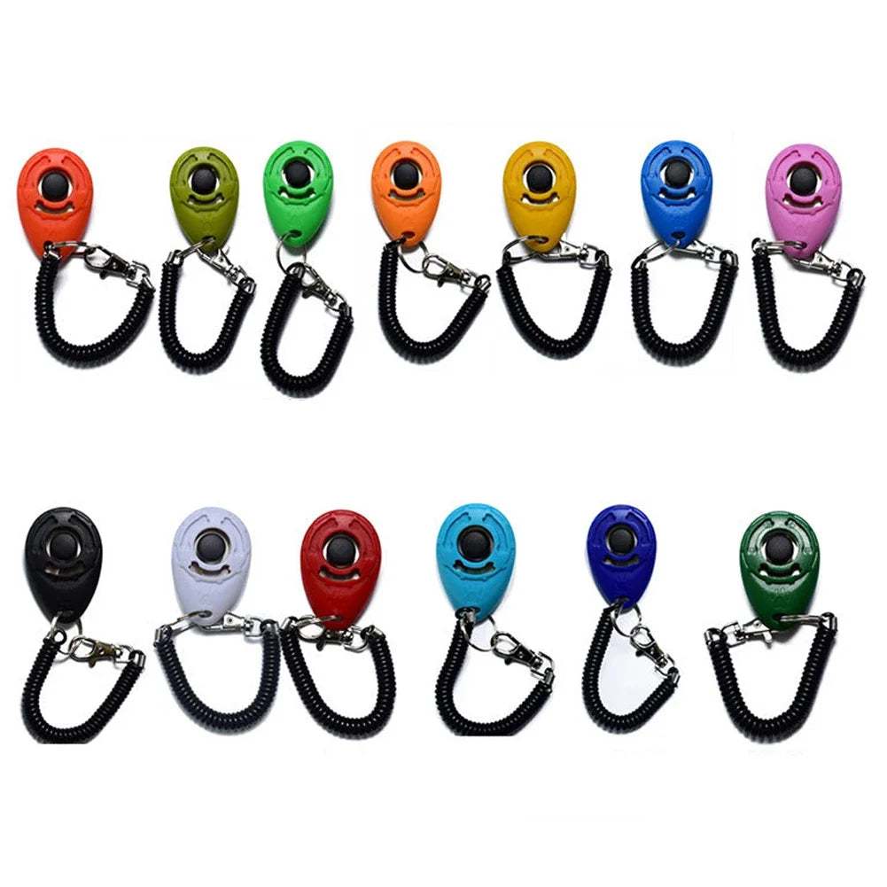 Dog Training Clicker Plastic Adjustable Wrist Strap Pet Trainer