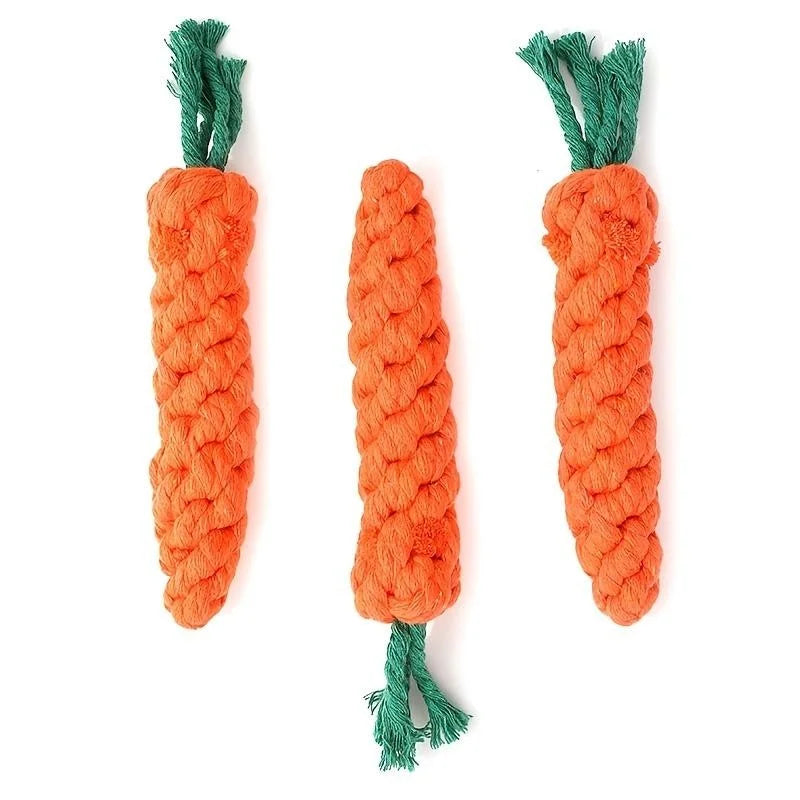 Dog Rope Toy – Carrot Shape Cotton Chew Toy