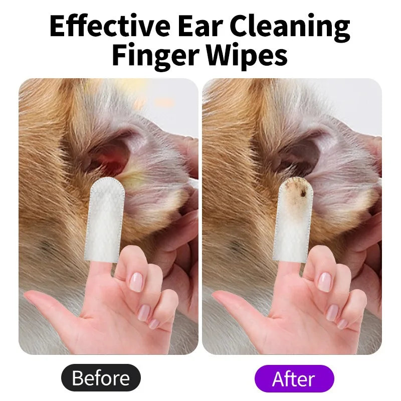 Dog Ear Cleaning Wipes, Cat Ear Care Wipes for Pet Grooming