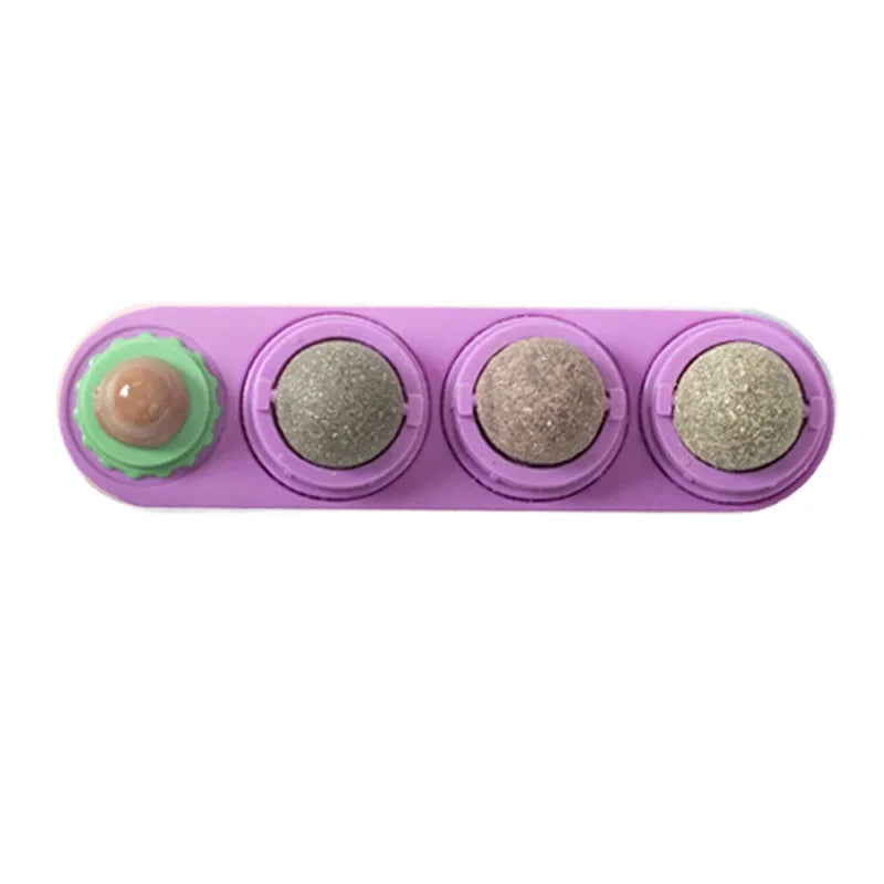 Catnip Wall Ball Toy – Rotating Interactive Cat Teeth Cleaning Toy