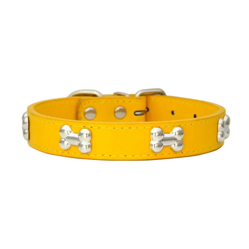 Leather Dog Collar Breakaway Puppy Collar for Small & Large Dogs