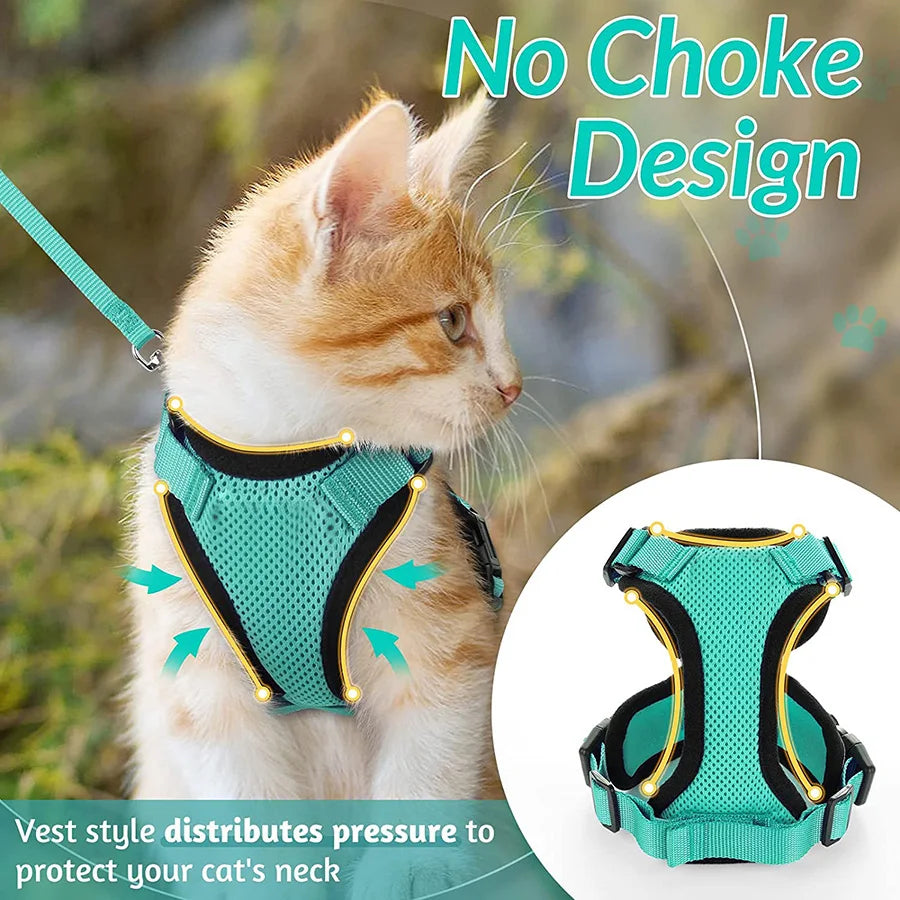 Cat Harness and Leash Set – Adjustable Vest for Walking