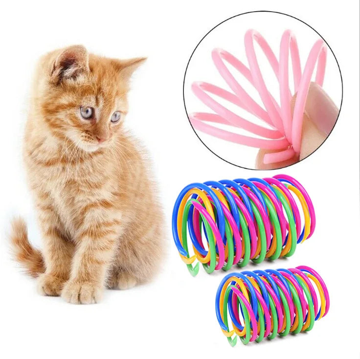 Spiral Cat Toy – Interactive Colorful Spring Toy for Cats