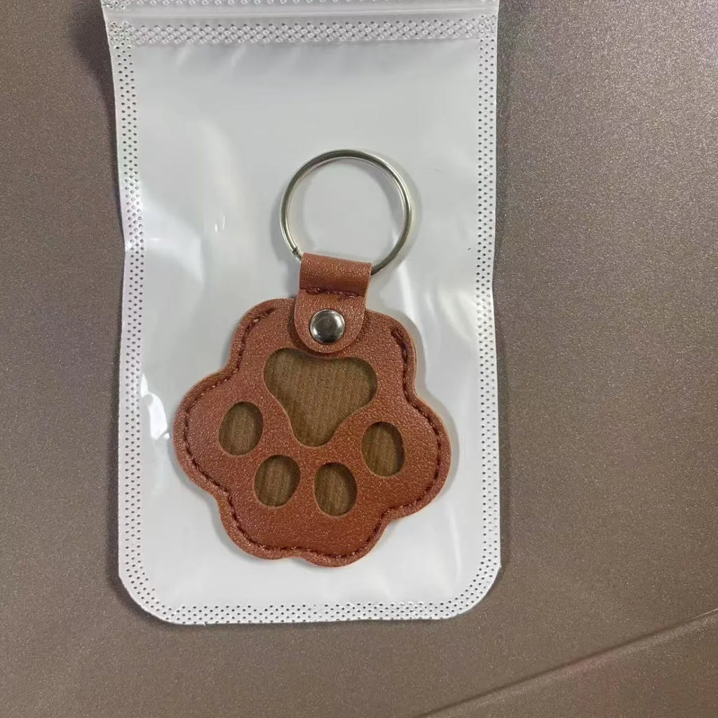 Pet Memorial Keychain – Dog Hair Keepsake Leather Pendant