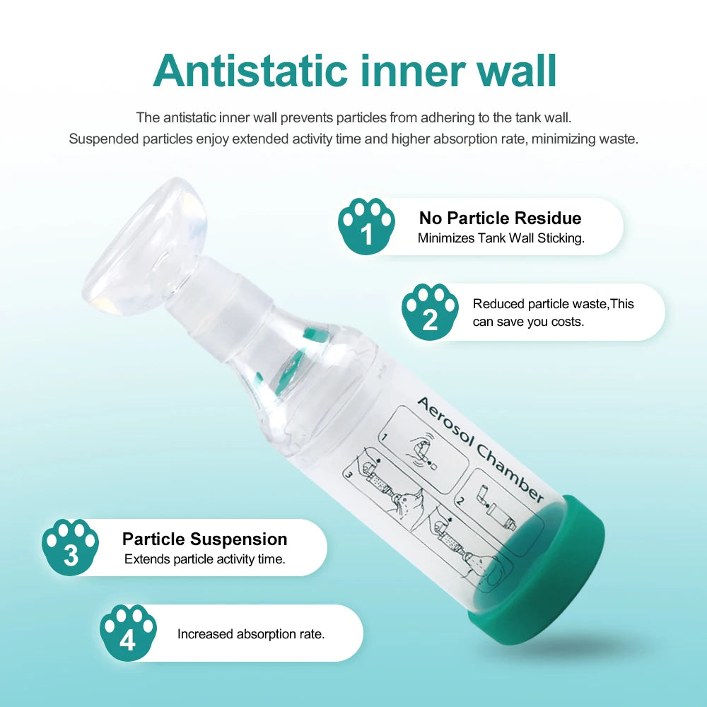 Cat Inhaler Spacer Aerosol Chamber with Silicone Masks