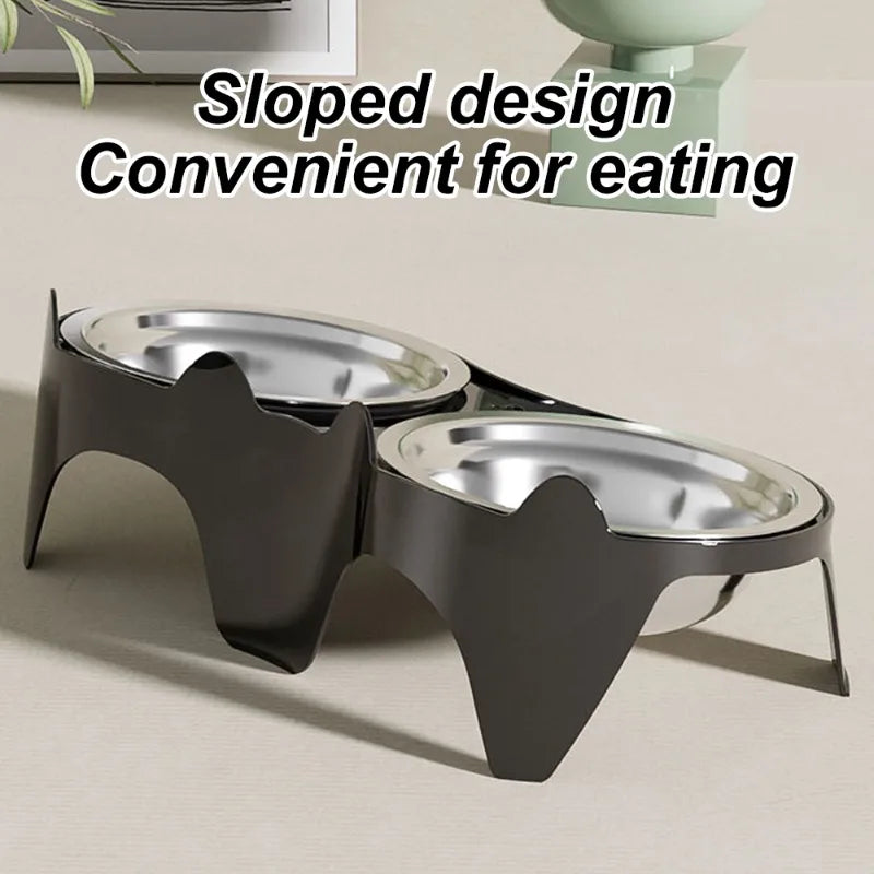 Stainless Steel Cat Bowl – Anti-Tip Food & Water Bowl for Pets