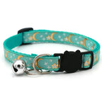 Adjustable Cat Collar with Bell – Colorful Paw Print Kitten Collar