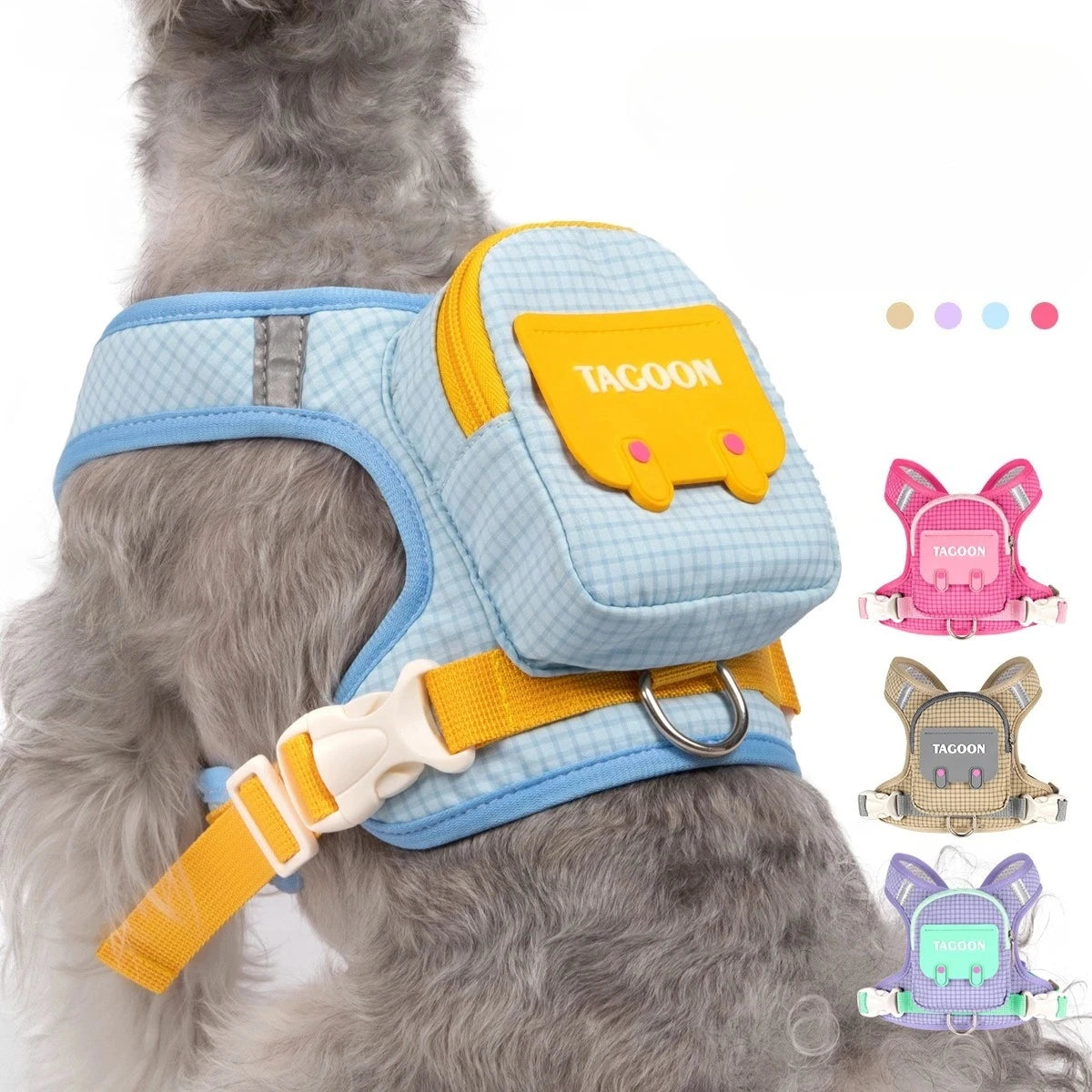 Adjustable Dog Harness – Plaid Vest for Small & Medium Dogs