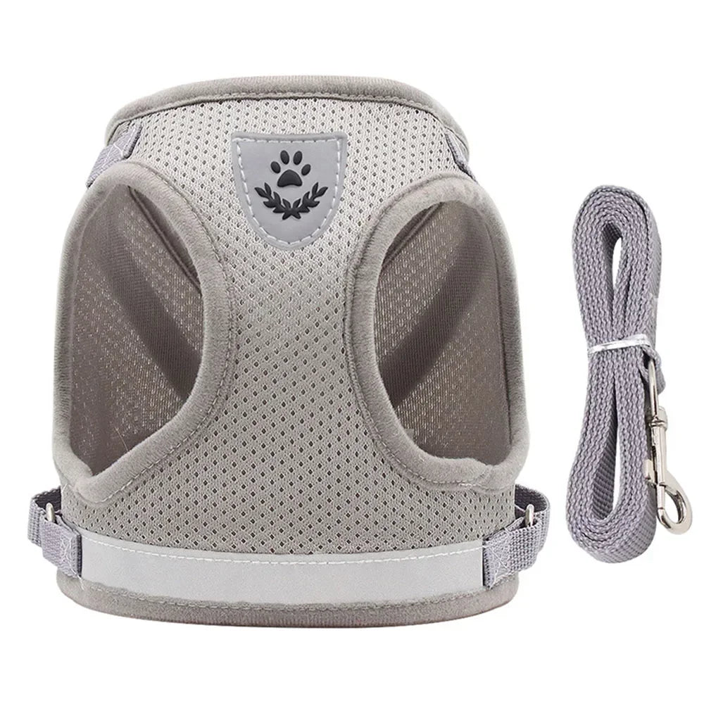 Cat Harness and Leash Set – Adjustable Reflective Mesh Vest