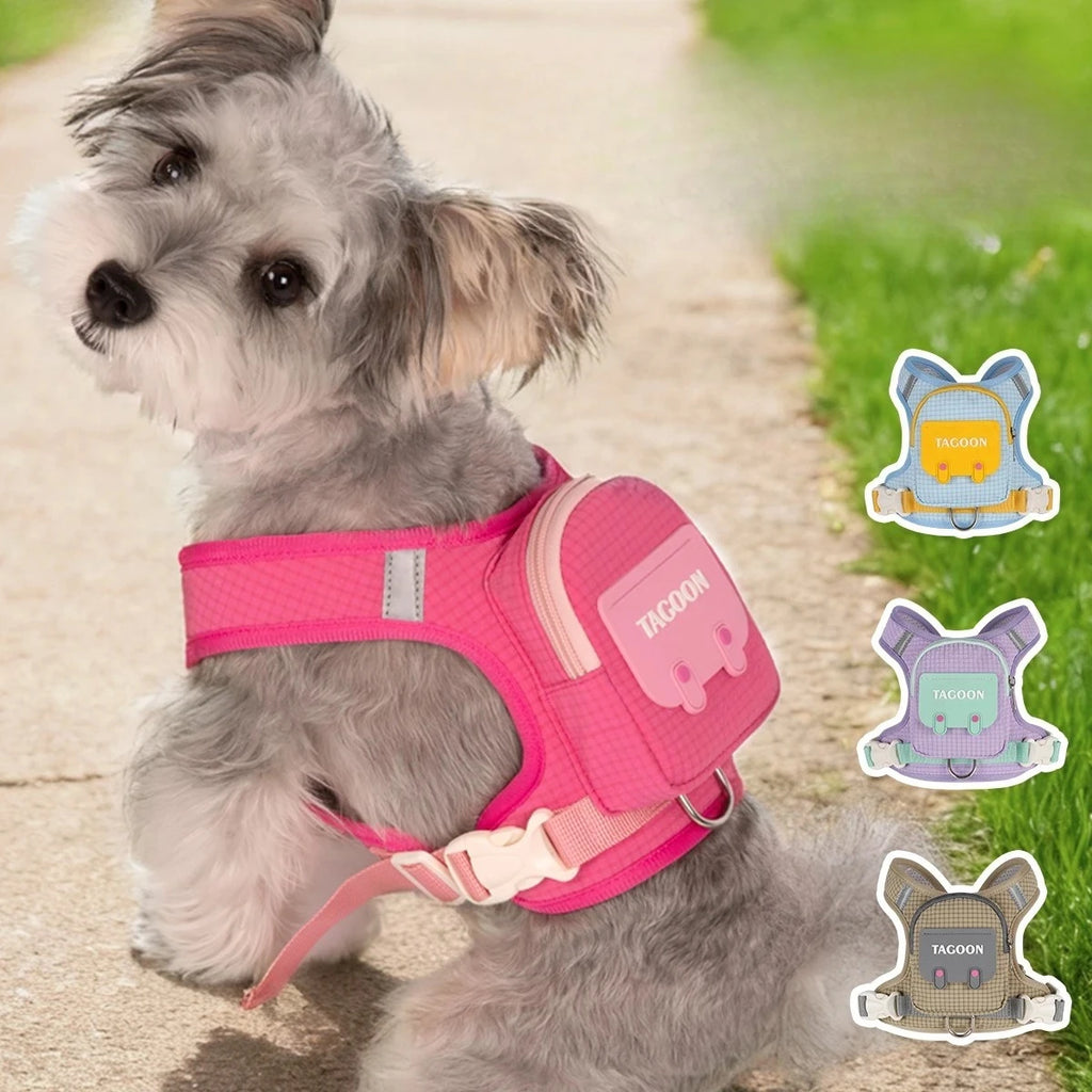 Adjustable Dog Harness – Plaid Vest for Small & Medium Dogs