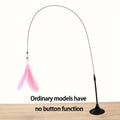 Cat Teaser Toy – Interactive Feather Wand with Bell & Suction Cup