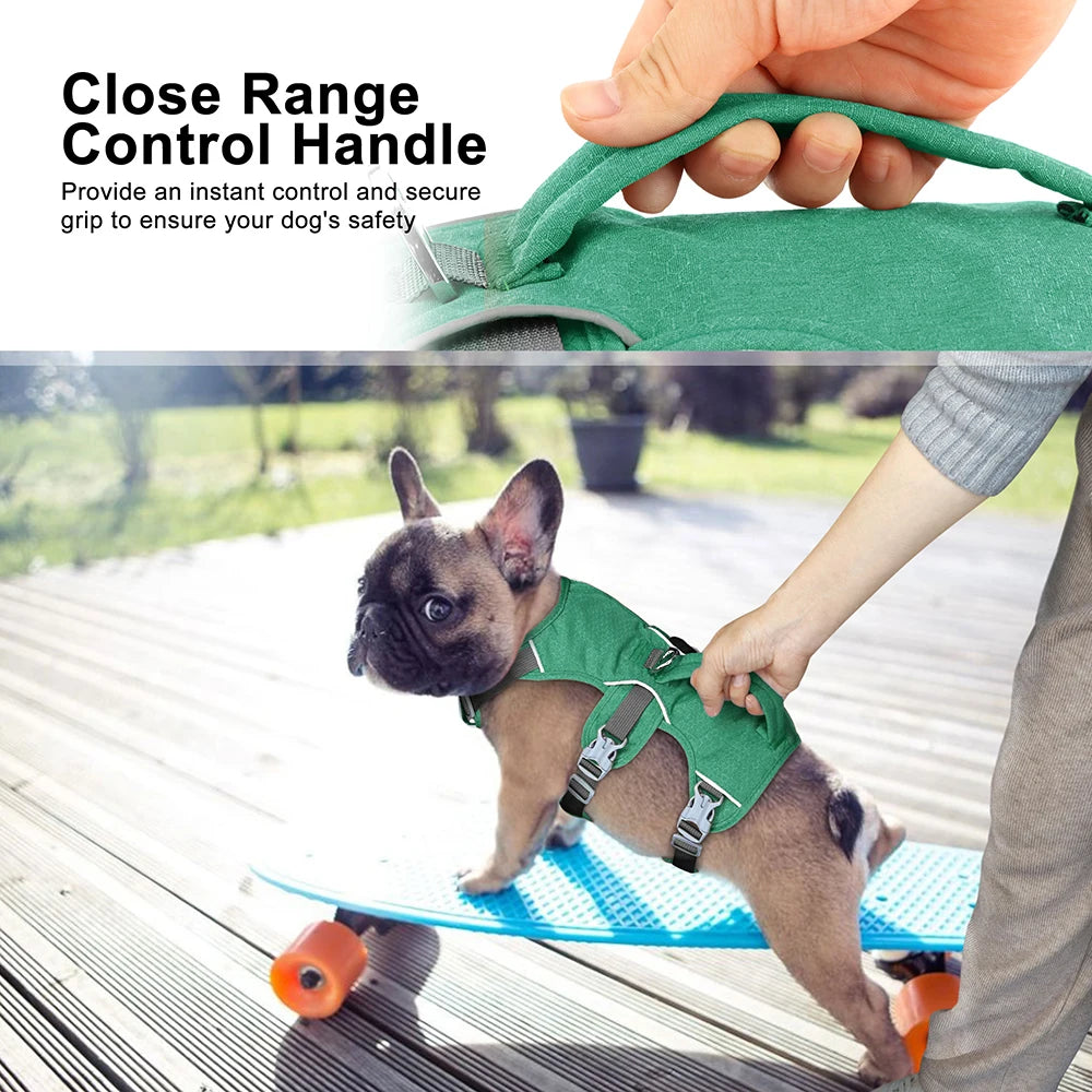 Reflective Dog Harness, Adjustable Nylon Vest with Handle