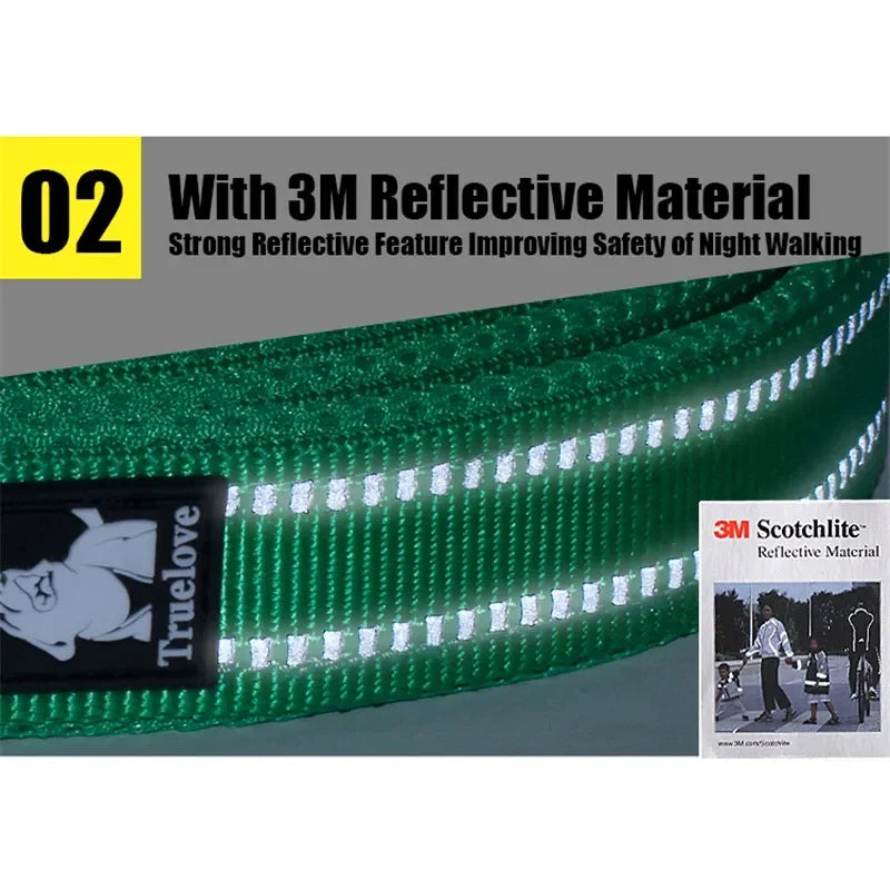 Nylon Dog Leash – Reflective Padded 200cm Walking Lead