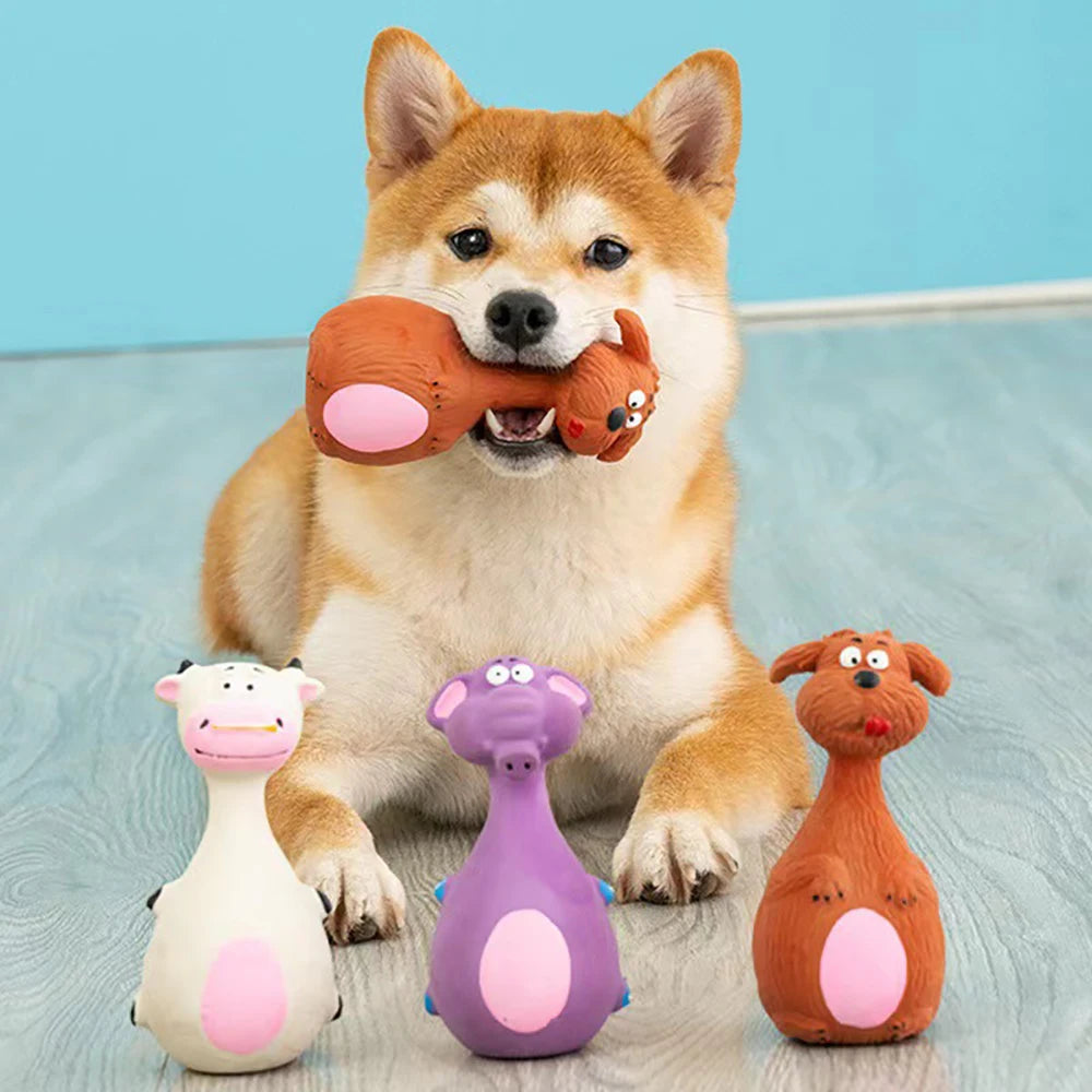 Dog Chew Toy Rubber Squeaky Dental Toy for Dogs & Cats  Character count: 55