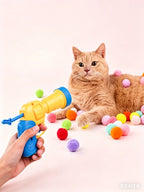 Interactive Cat Toy Playset with 20 Plush Balls for Indoor Cats