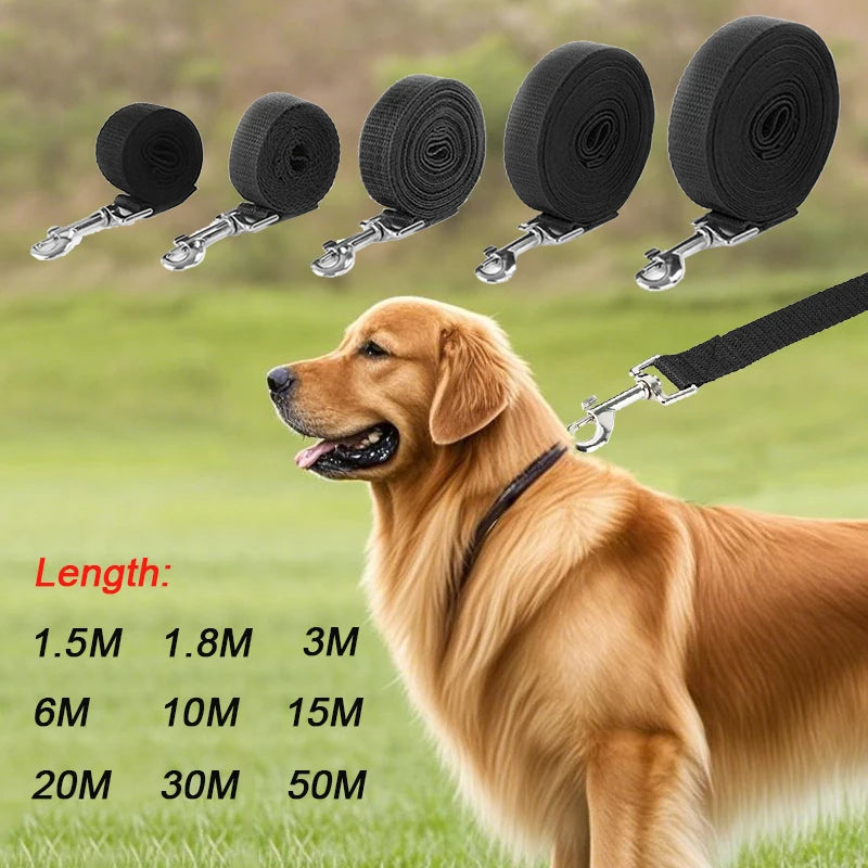 Long Dog Training Leash – Nylon Lead for Outdoor Walking