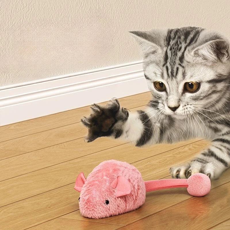 Plush Cat Toy Interactive Squeaky Mouse Toy for Kittens